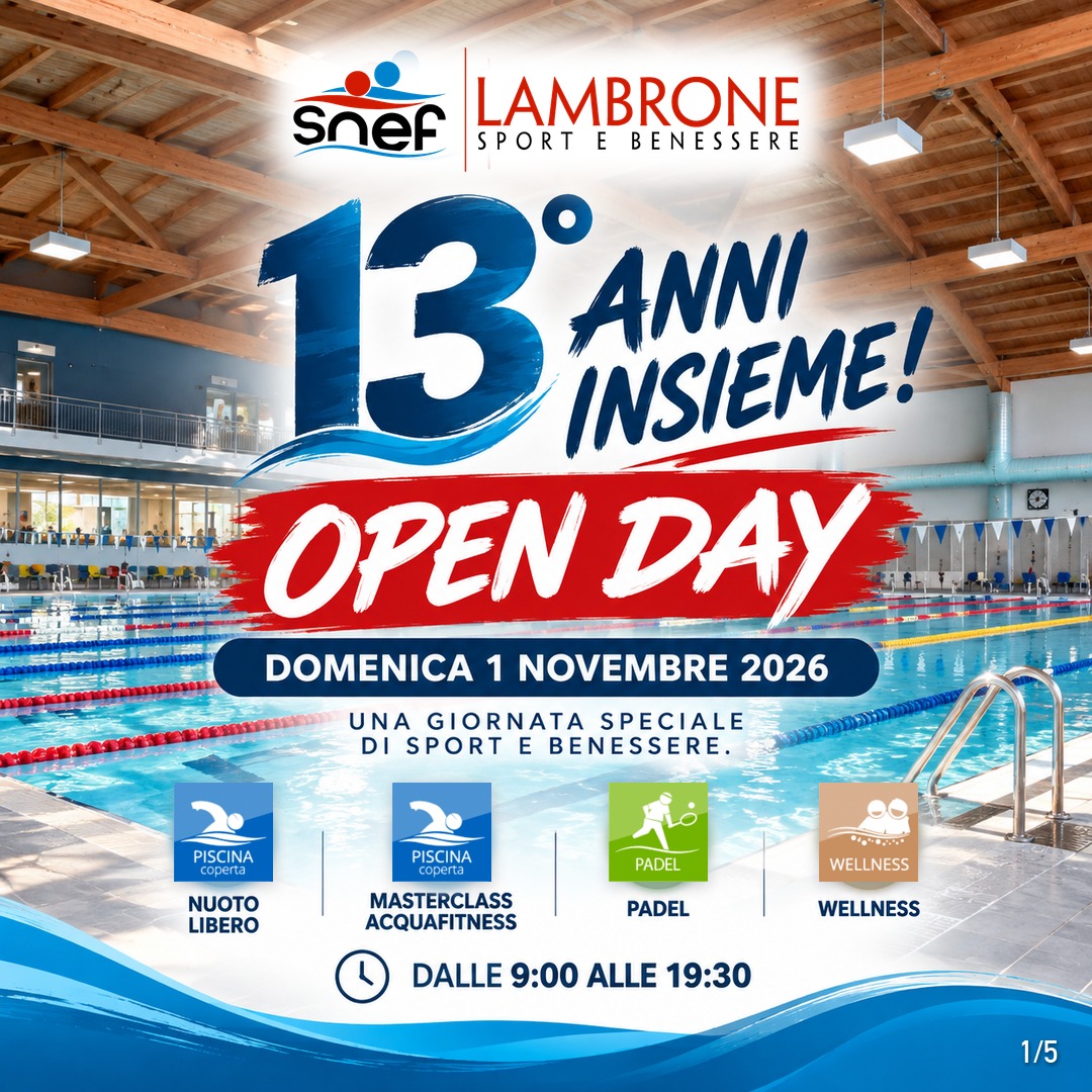 Home Open Day 13 anni SNEF Lambrone domenica 1 novembre 2026